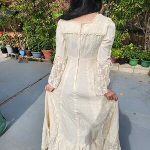 Ivory Lace Long Sleeve Maxi Dress - Women's